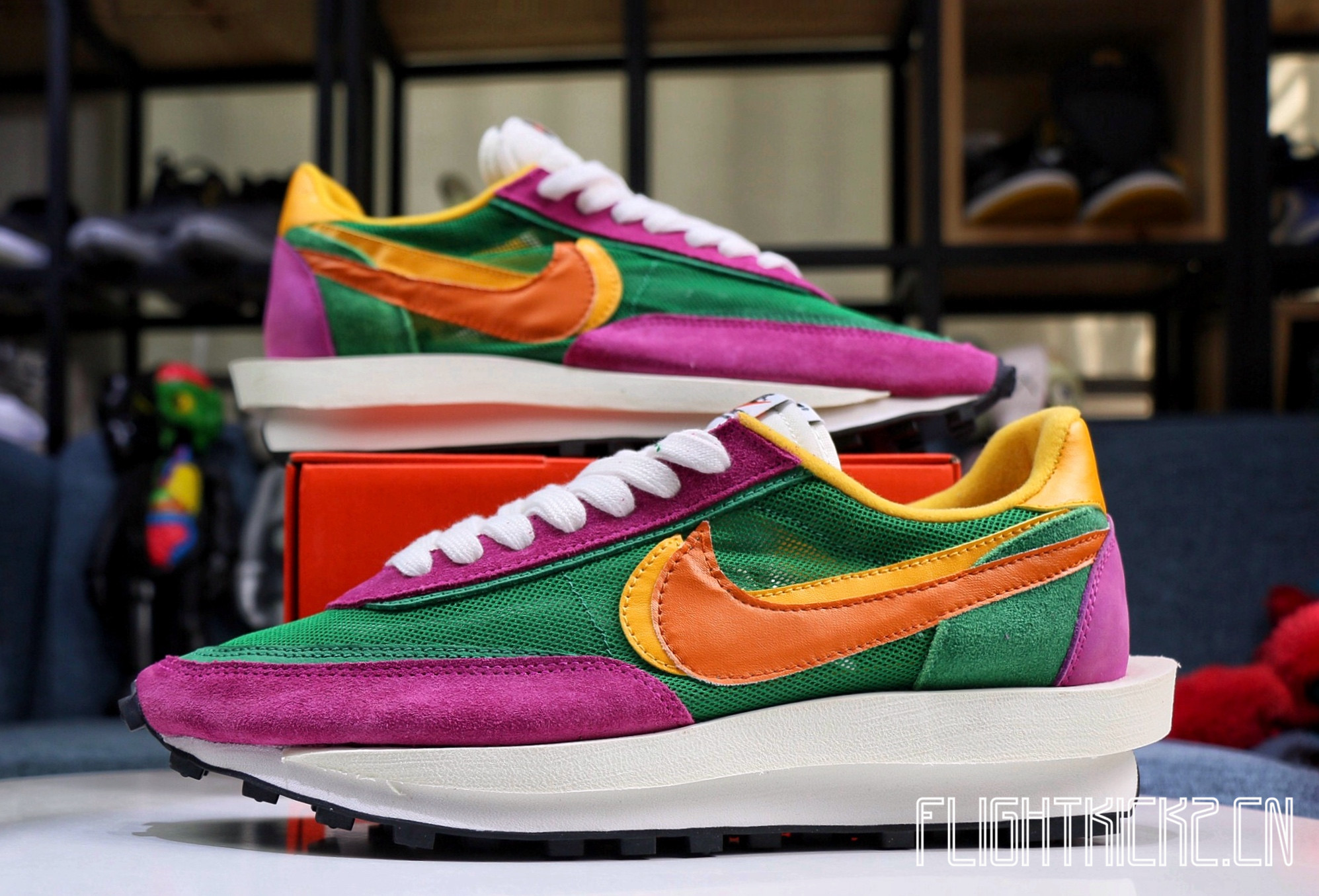 Nike LD Waffle Sacai Green Pink