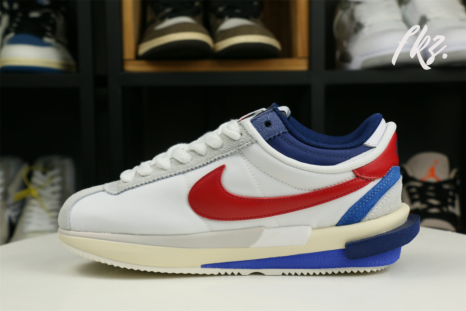 Sacai x Nike Cortez White blue red
