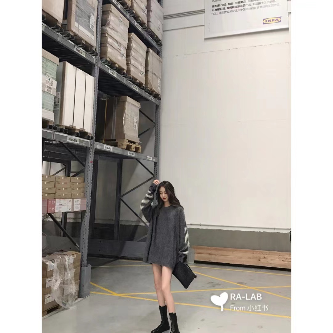 OFF WHITE Mohair Sweater Gradient 3