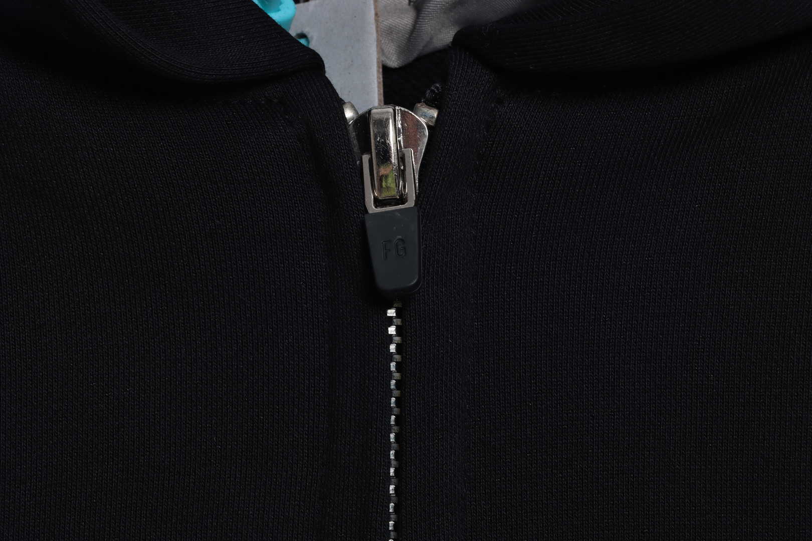 Double Line Back Silicone Lettering Zip Hoodie