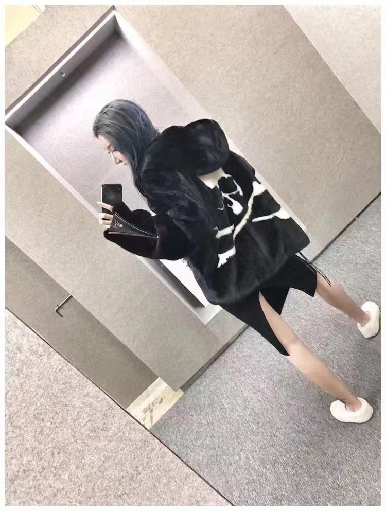 Mastermind Japan MMJ Big Skull Mink Fleece Hooded Fur Coat
