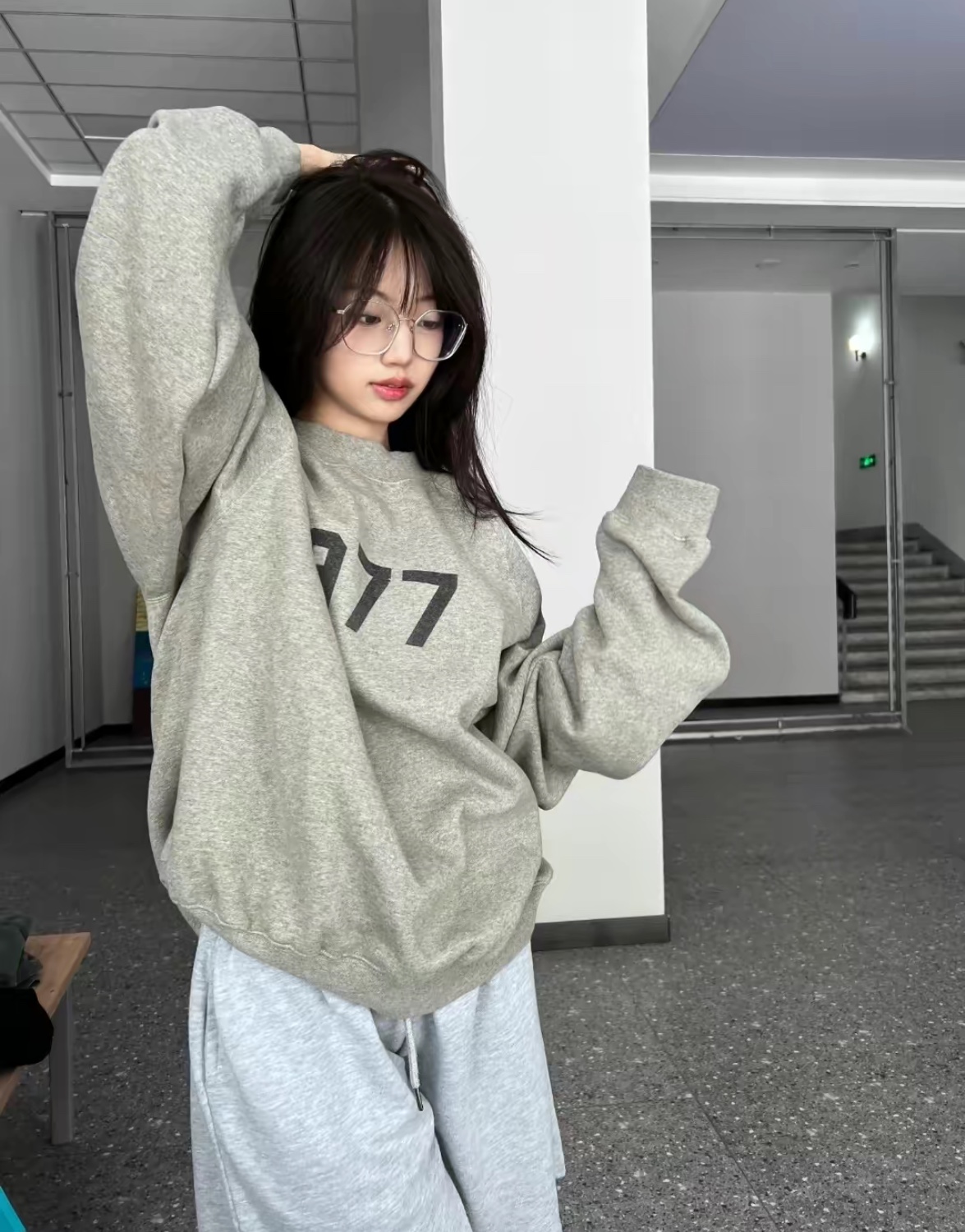 Ess3nt1als F0G 1977 flocking plus fleece sweater