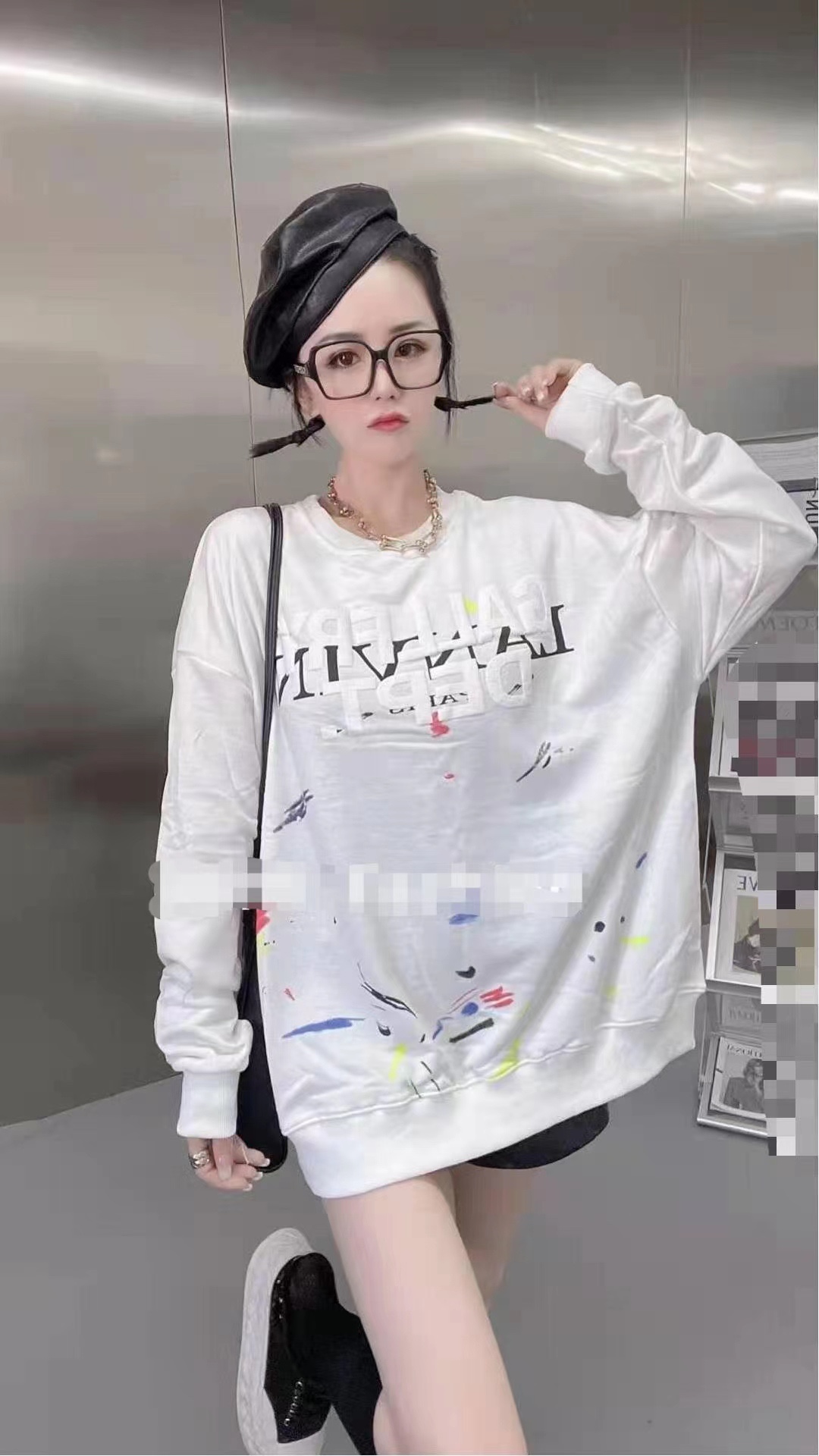 L-NV1N✖️G-ll3ry D3pt Limited Capsule Collection-Splash ink hand-painted sweater