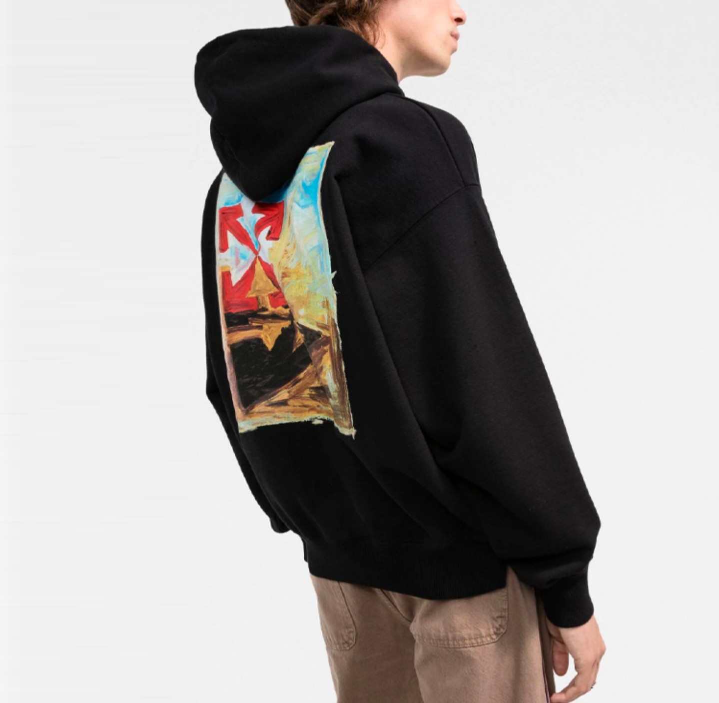 OFFWHITE (OW) environmental limited logo red arrow hoodie