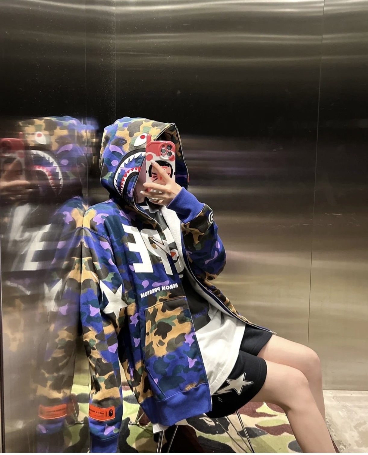 BAPExHP Joint Purple Shark Zipper Hoodie