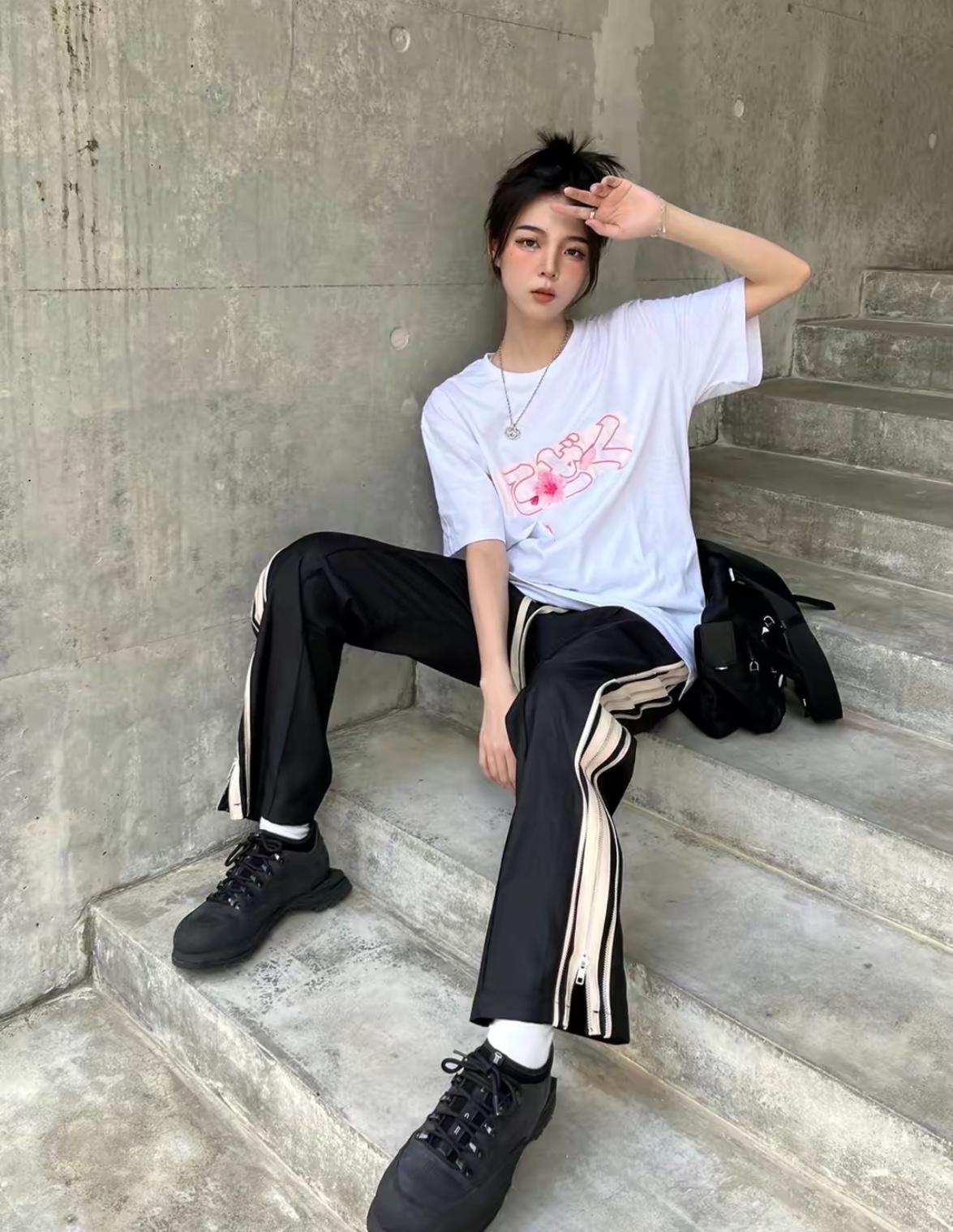 VLONE Sakura Cherry Blossom Print Short Sleeves