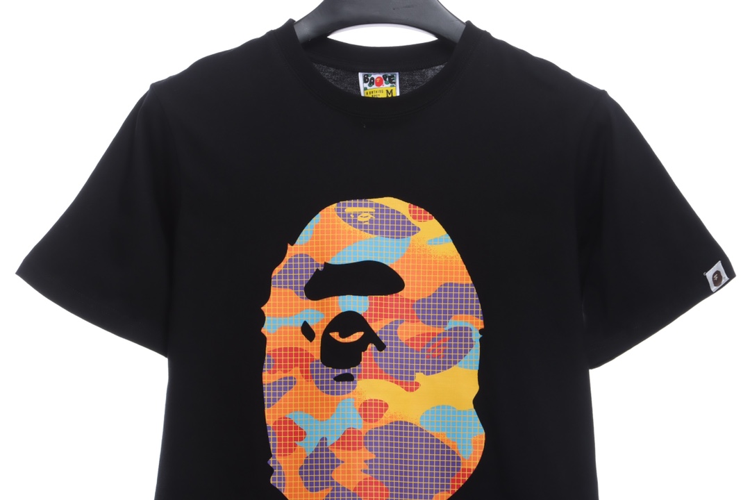 BAPE grid camouflage ape-man with short head and white sleeves