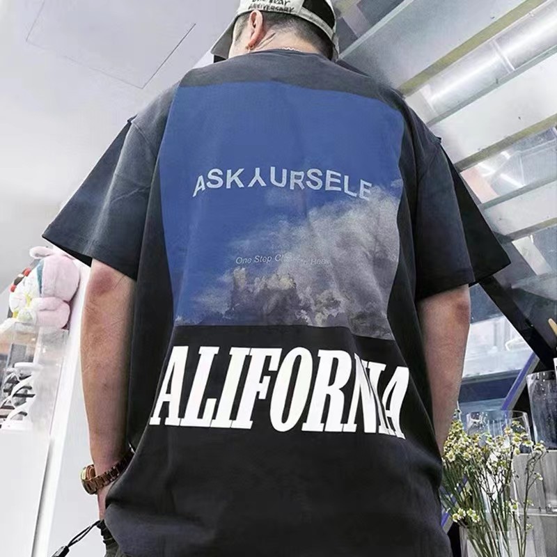 ASK Sky Symphony Reflective Letter Print Short Sleeves