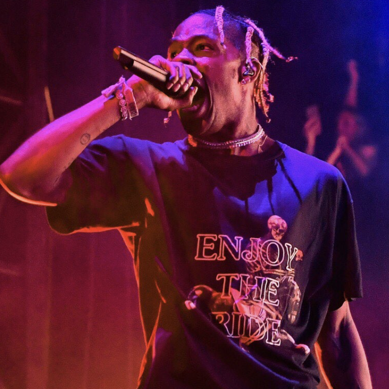 Travis Scott Concert retro art letter printing short sleeves