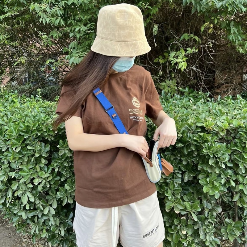 Travis Scott Solid color letter pattern printing short sleeves