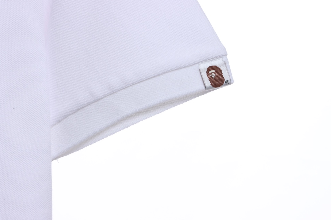BAPE back colorful letter printing POLO short sleeves