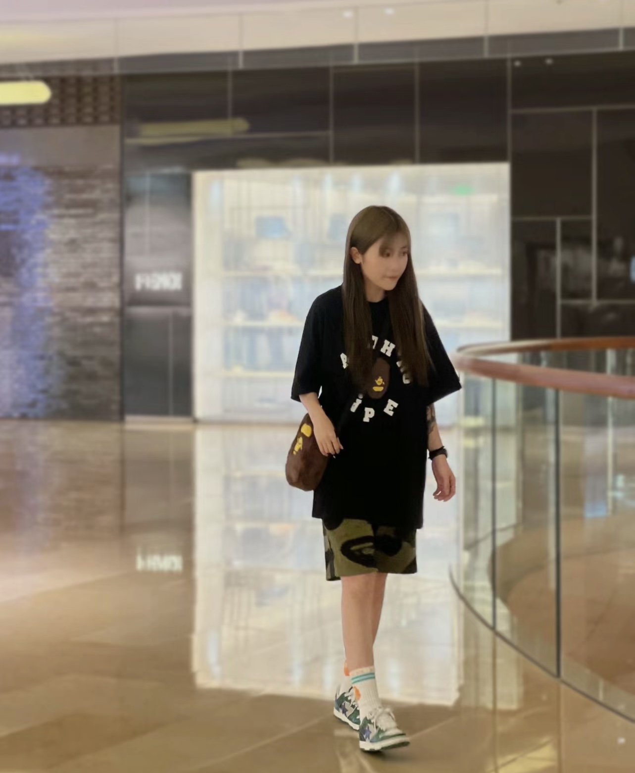 BAPE reverse ape initials printing short sleeves