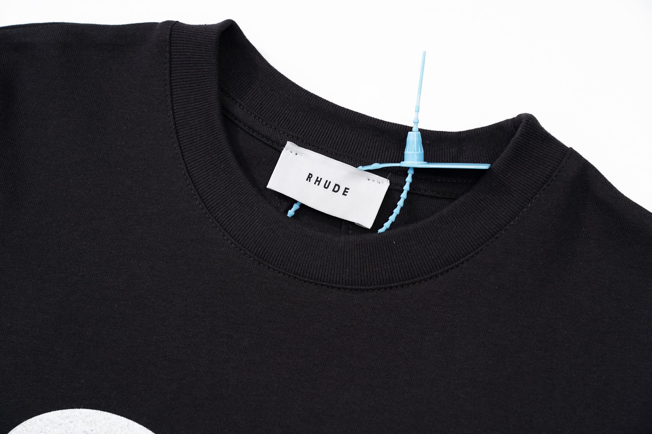 RHUDE Retro Slogan Portrait Print Short Sleeve T-Shirt Black