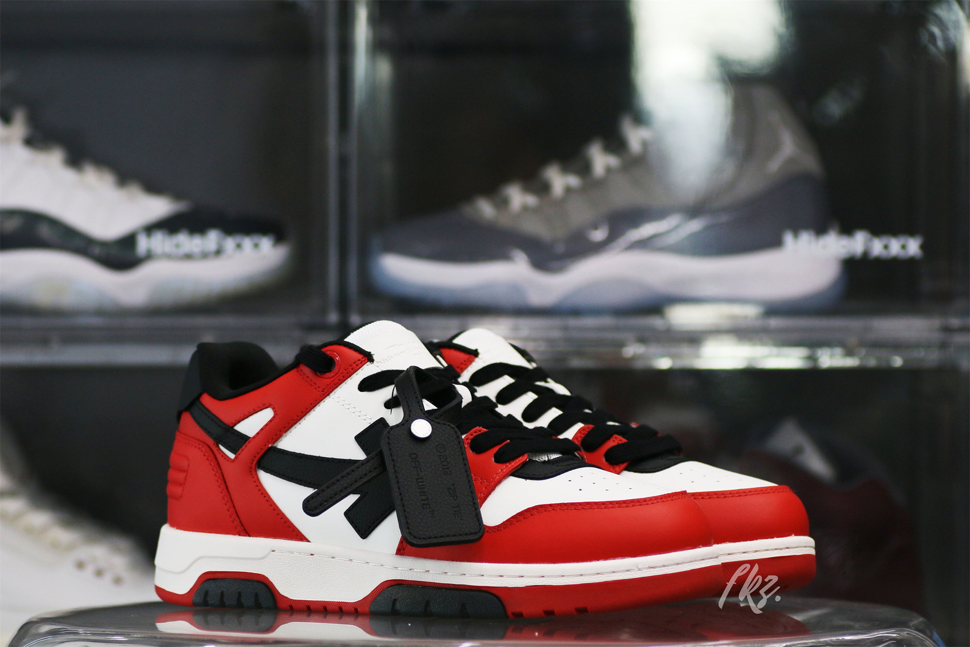 OFF-WHITE White & Black Red ‘Out Of Office’ Sneakers
