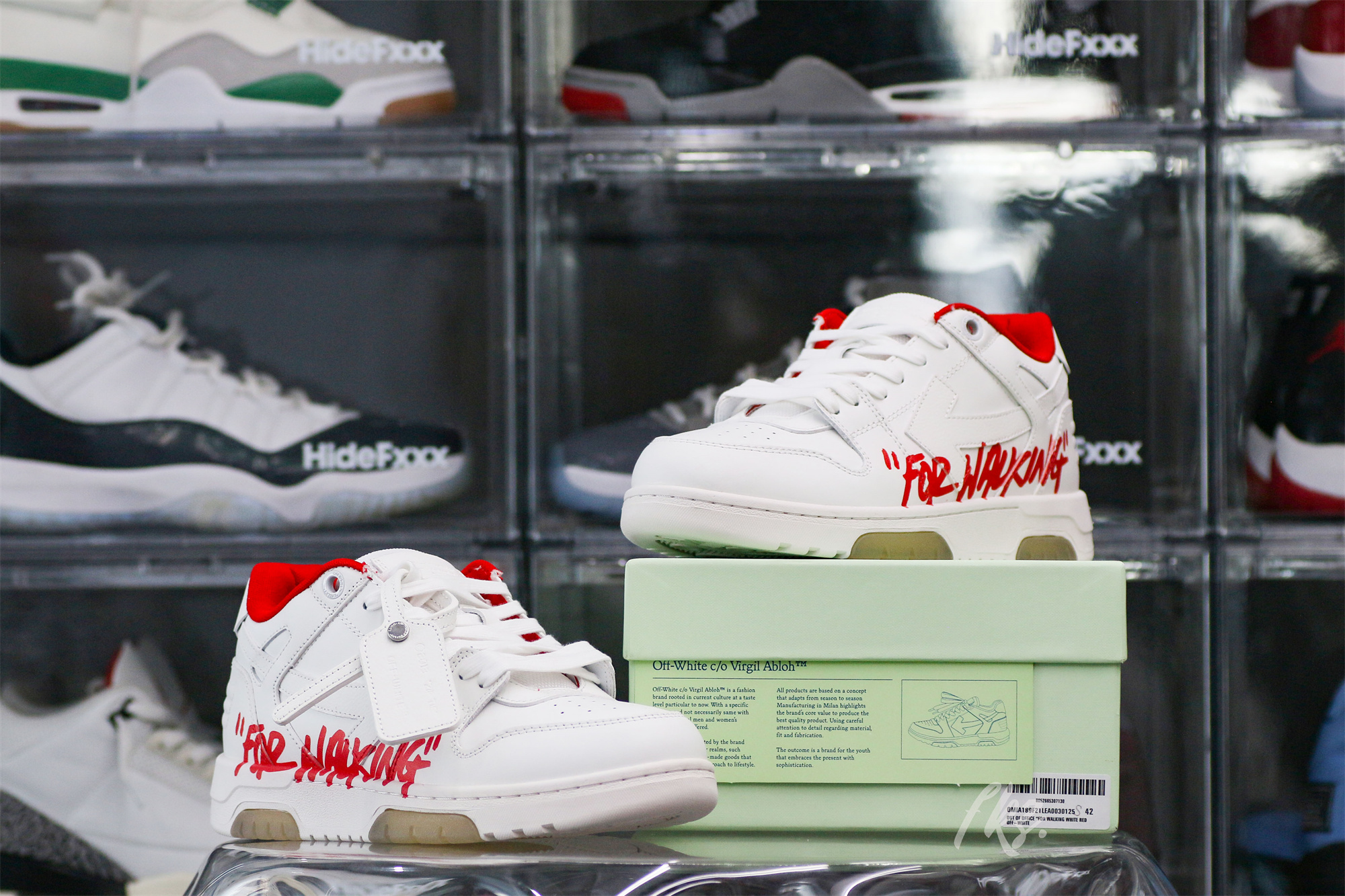 OFF-WHITE White & Red Out of Office ‘OOO’ sneakers