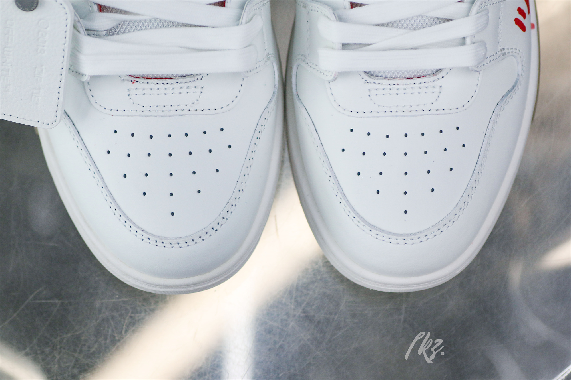 OFF-WHITE White & Red Out of Office ‘OOO’ sneakers