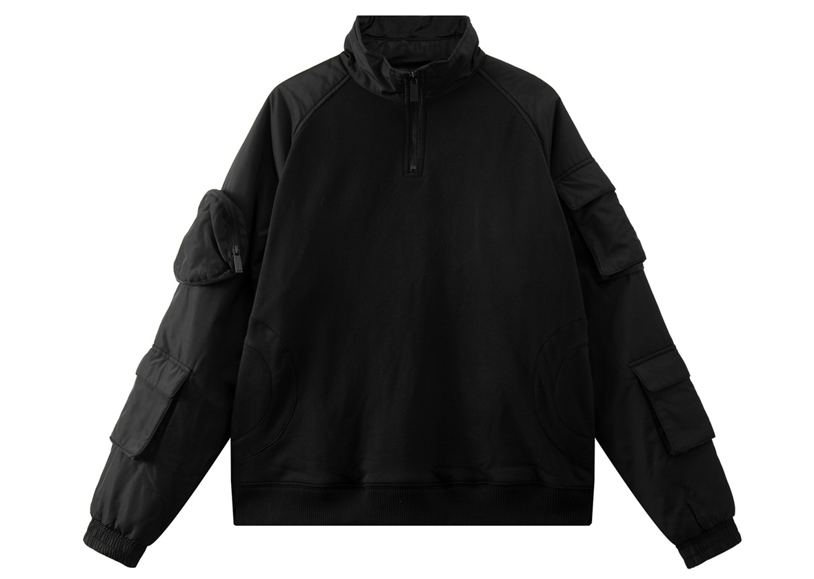 OFF-WHITE OW Black Function Wind Cotton-padded Hoodie 2023