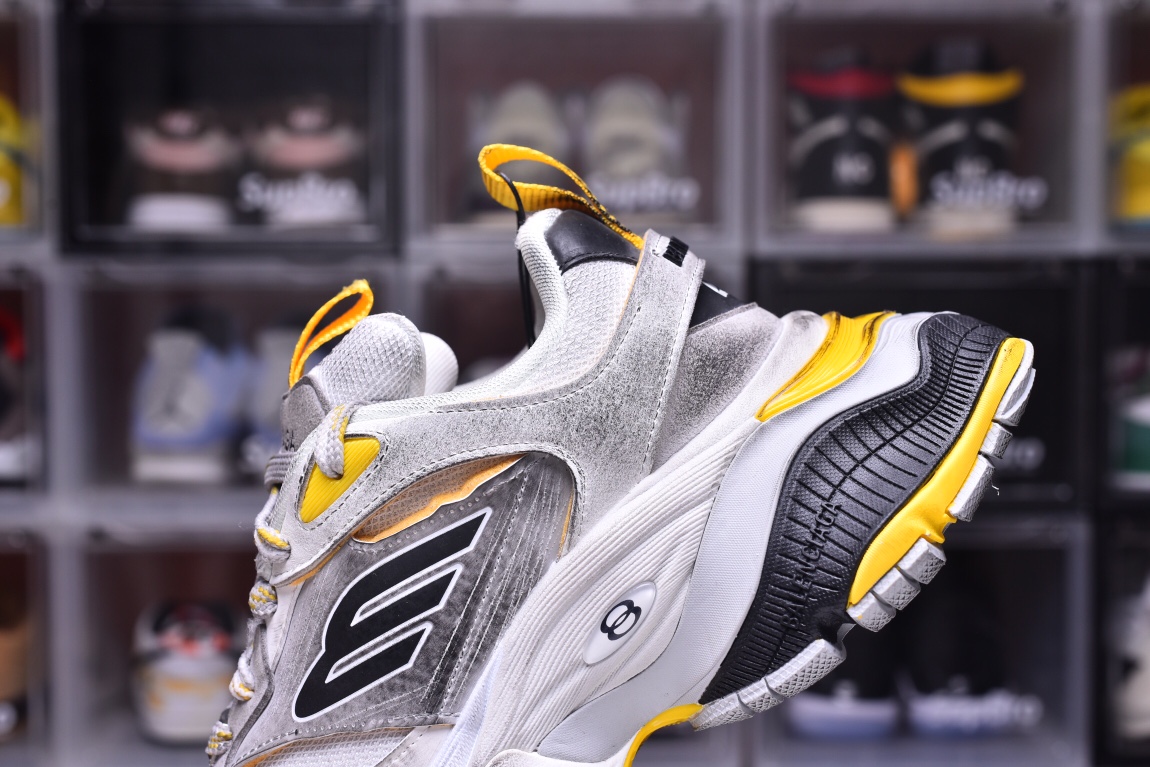 Balenciag* Cargo Sneaker Grey Black Yellow