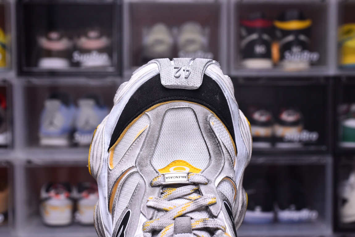 Balenciag* Cargo Sneaker Grey Black Yellow