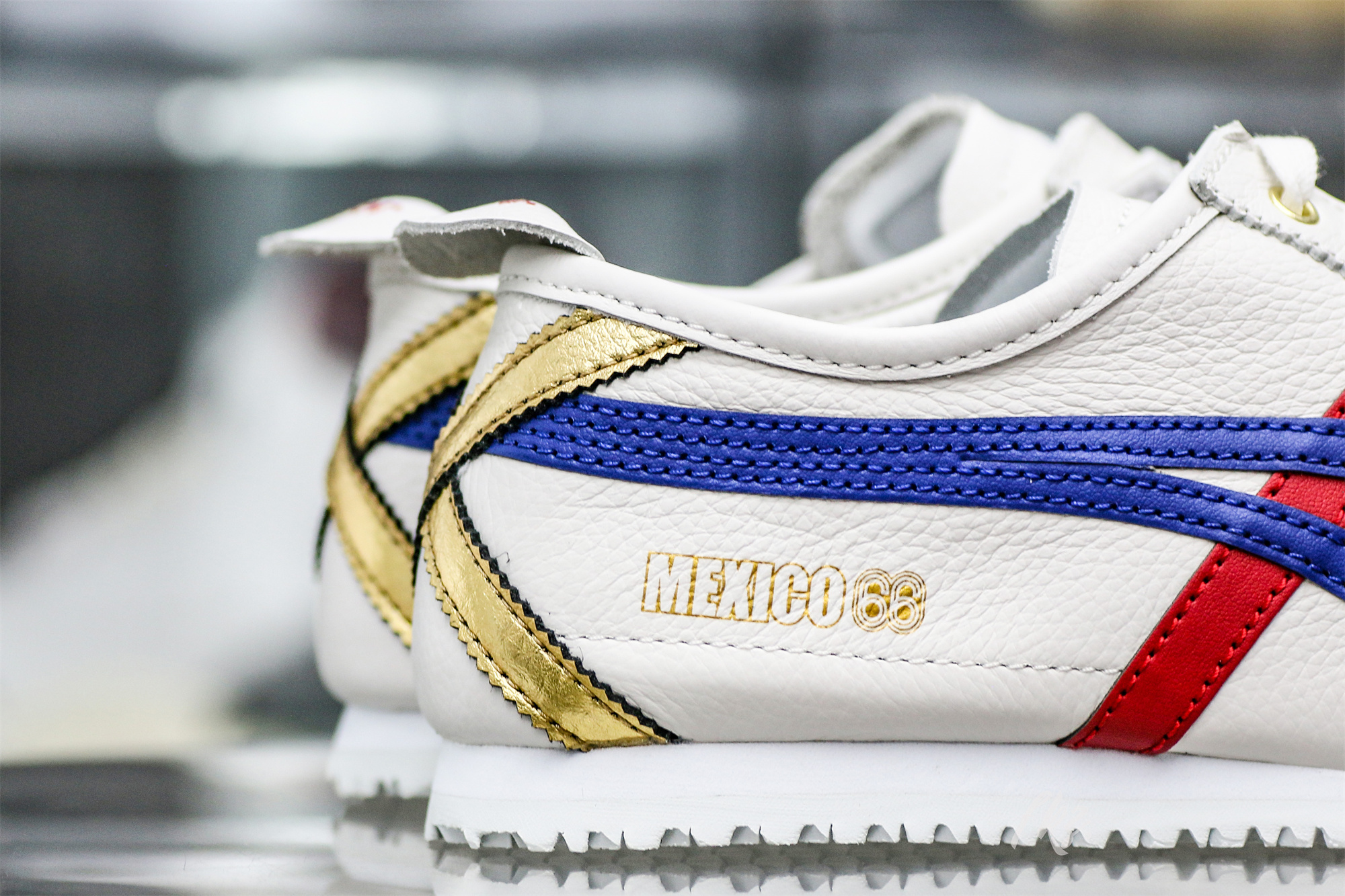 ASICS Mexico 66 White Blue Red Metallic Gold