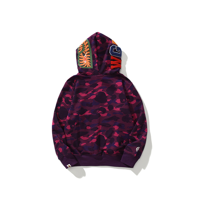 Bape Camo Tiger Shark Wide Full Zip Double Hoodie