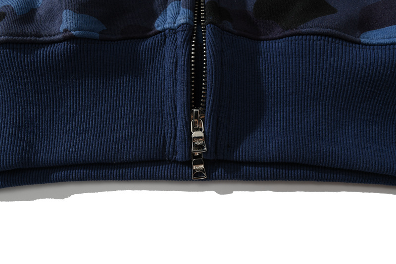 Bape Camo Tiger Shark Wide Full Zip Double Hoodie