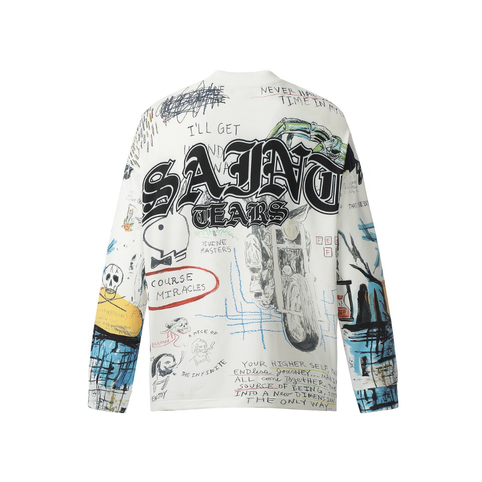 Saint Mich@el Tears Skull Full Print Long Sleeve