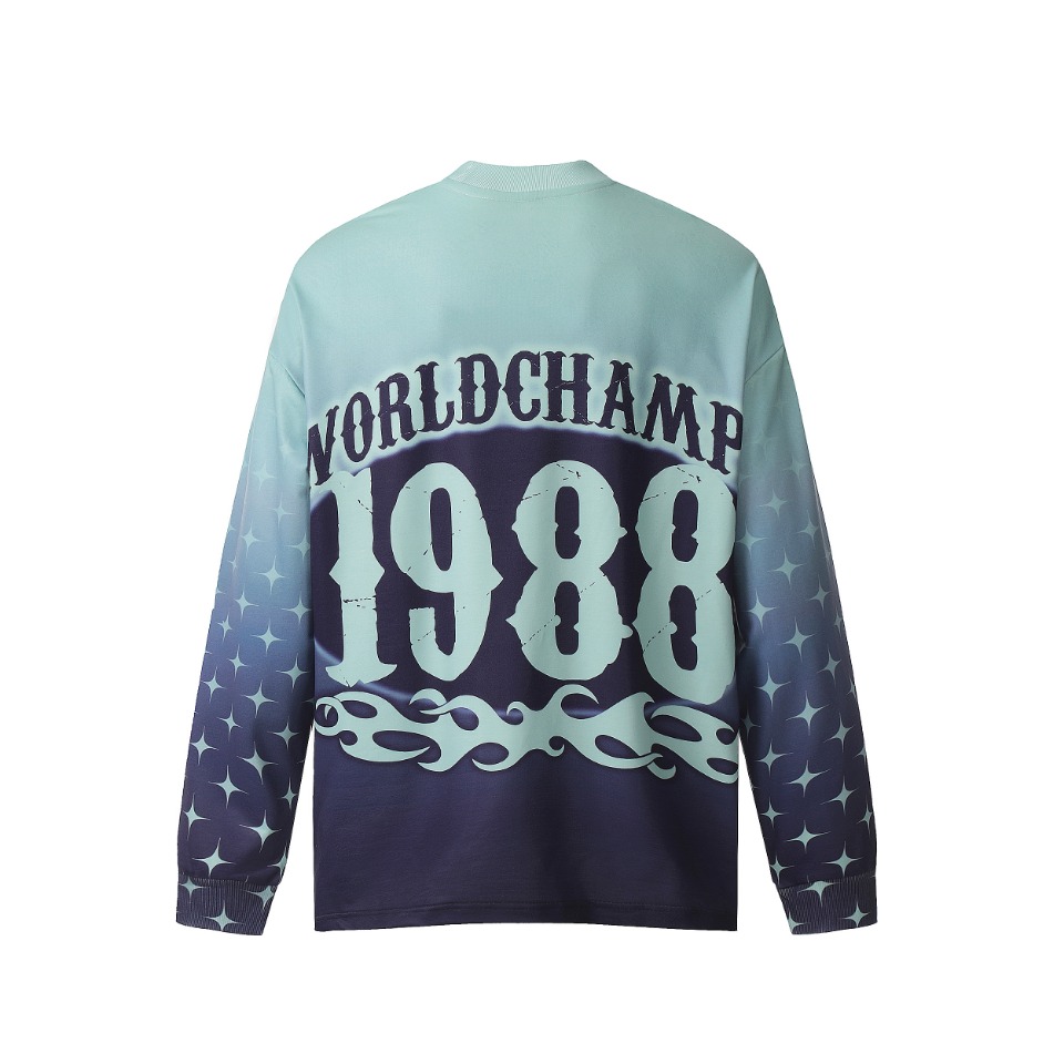 Saint Mich@el Tears Full Print 1988 Green Purple Long Sleeve