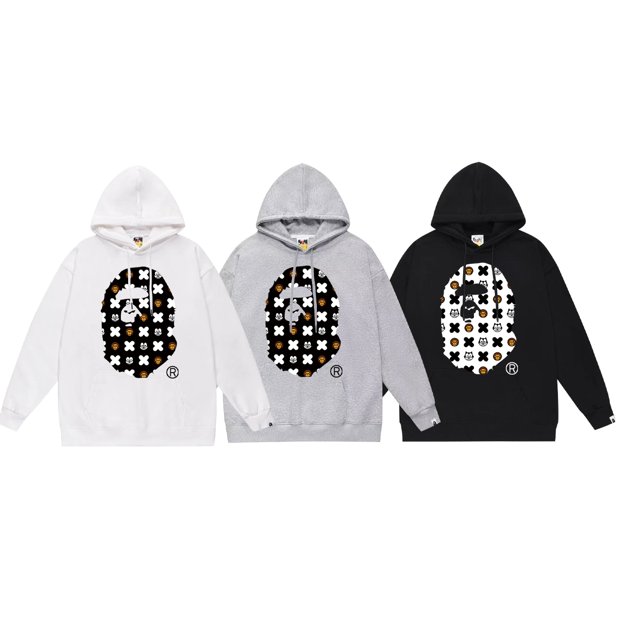 BAPE Ape Head cartoon graphic print hoodie
