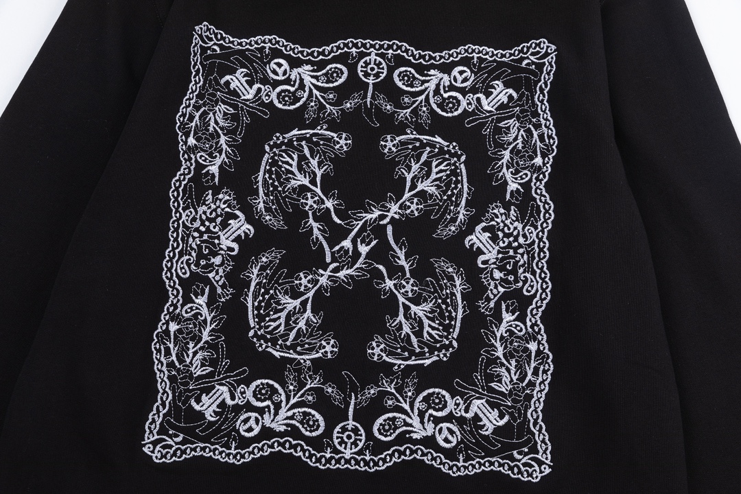 Off-White 24SS new embroidered graphic loose-fit hoodie