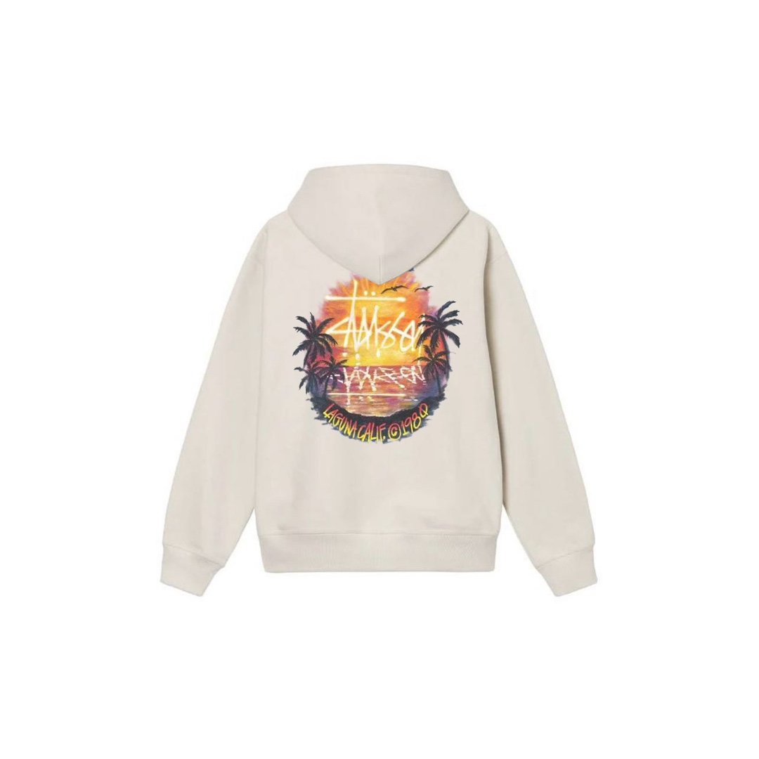 Stu$$y SS24 sunset palm tree scenic graphic print hoodie