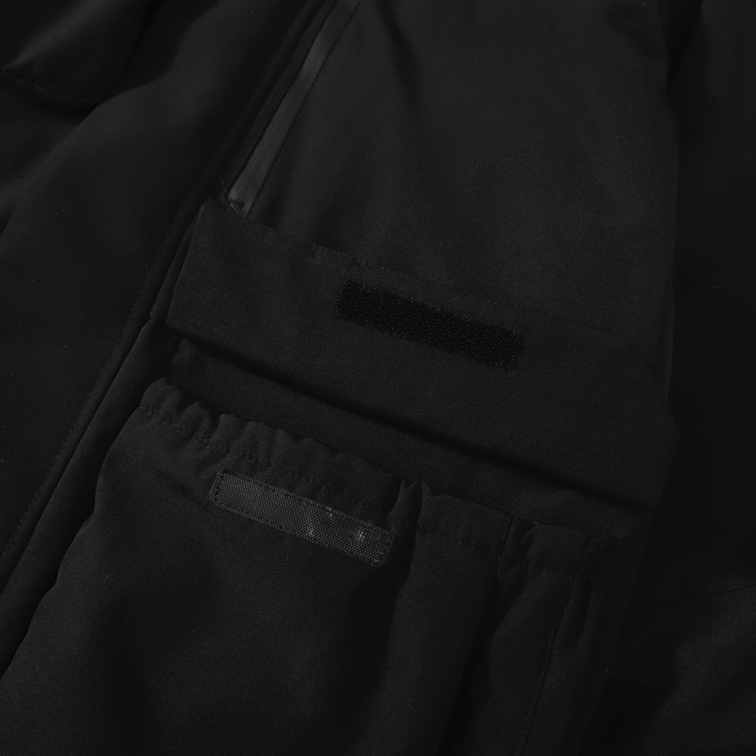 New Balance Solid-color Fur-trimmed Mid-length Hooded Down Jacket