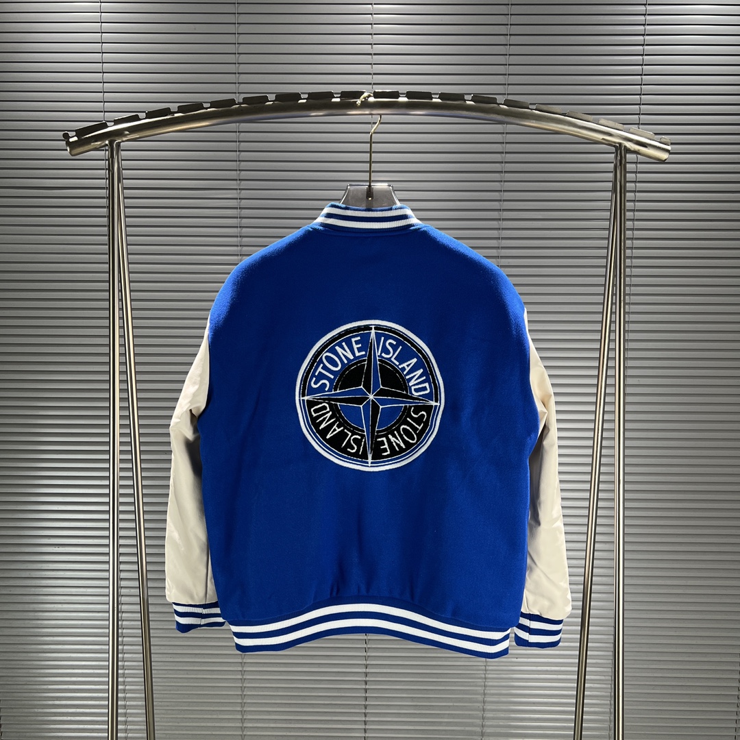 Stone 1Sland stone island splicing baseball tweed jacket